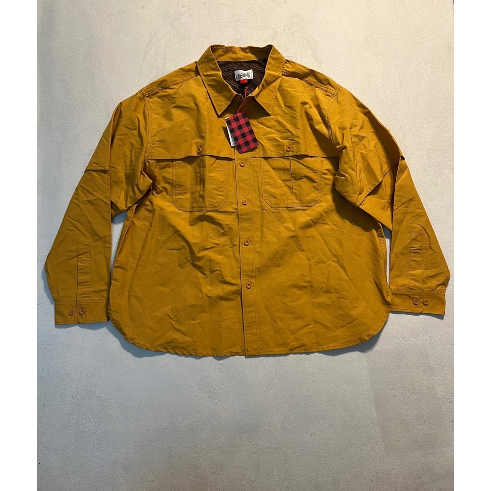 Woolrich Womens Mustard Yellow Utility Button Up Shirt L NWT - Picture 6 of 8